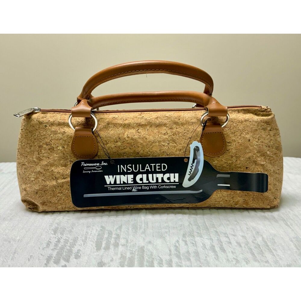 NWT Insulated Cork Wine Clutch